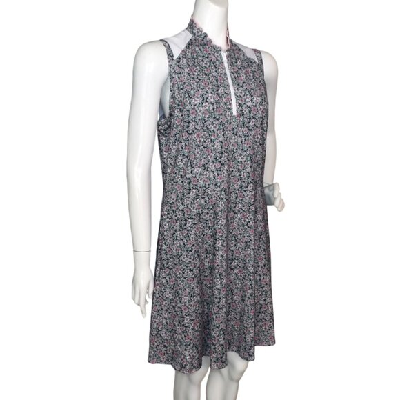 RLX RALPH LAUREN Dress, L, Blue/Pink Floral, Sleeveless, Zip Neck, Activewear - Picture 3 of 15